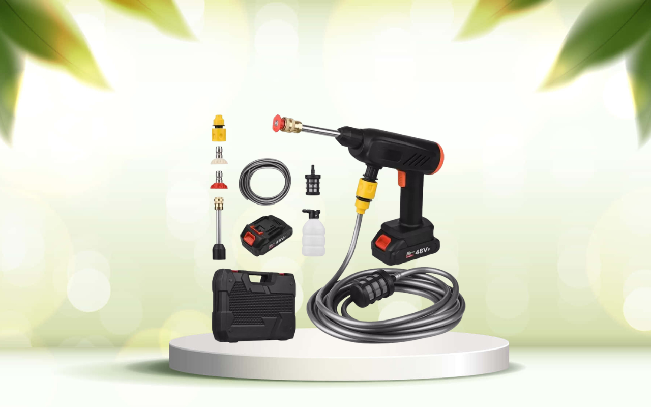 Scopri la pistola idropulitrice portatile: pulisci ovunque senza fatica